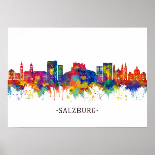 Poster Salzburg Áustria Skyline