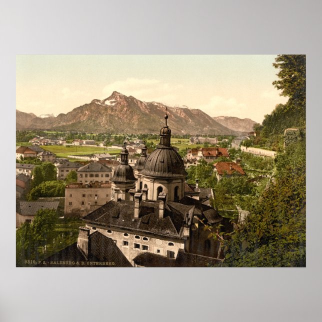 Poster Salzburg e Untersberg, Áustria (Frente)