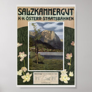 Poster Salzkammergut Áustria Cartaz Vintage 1910