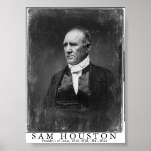 Pôster Sam Houston, presidente de Texas