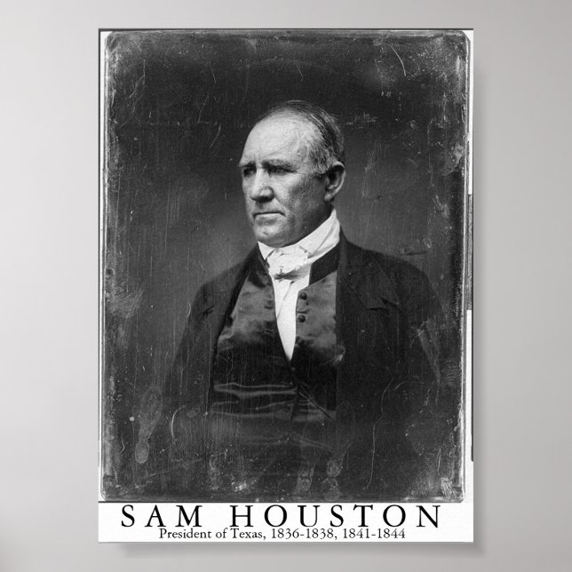 Pôster Sam Houston, Presidente do Texas (Frente)