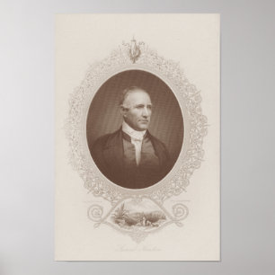 Poster Sam Houston - Retrato Gravado