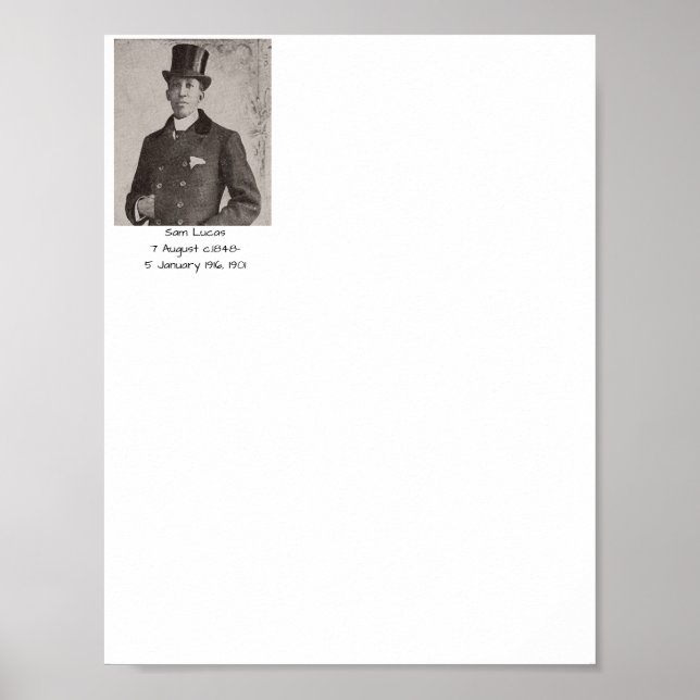 Poster Sam Lucas, 1901 (Frente)