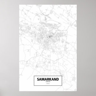 Poster Samarcanda, Uzbequistão (preto no branco)