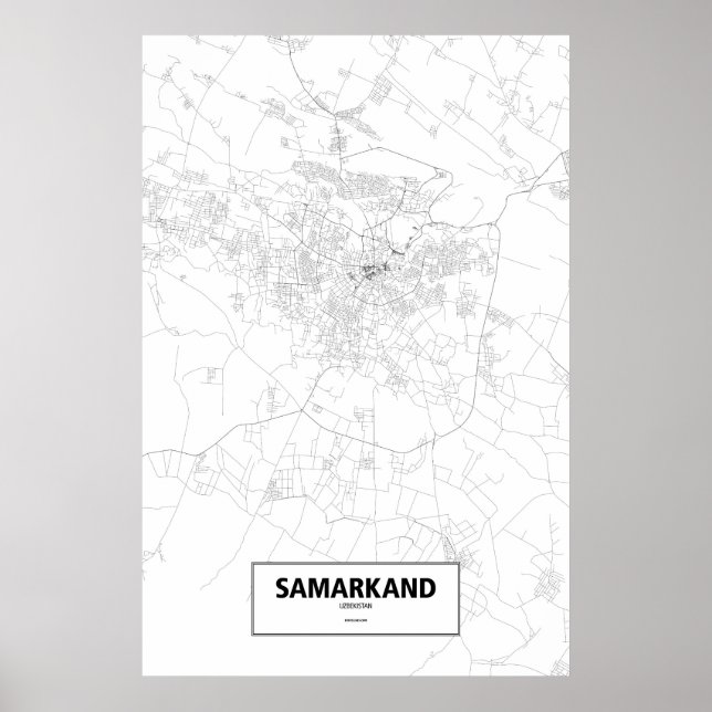 Poster Samarcanda, Uzbequistão (preto no branco) (Frente)