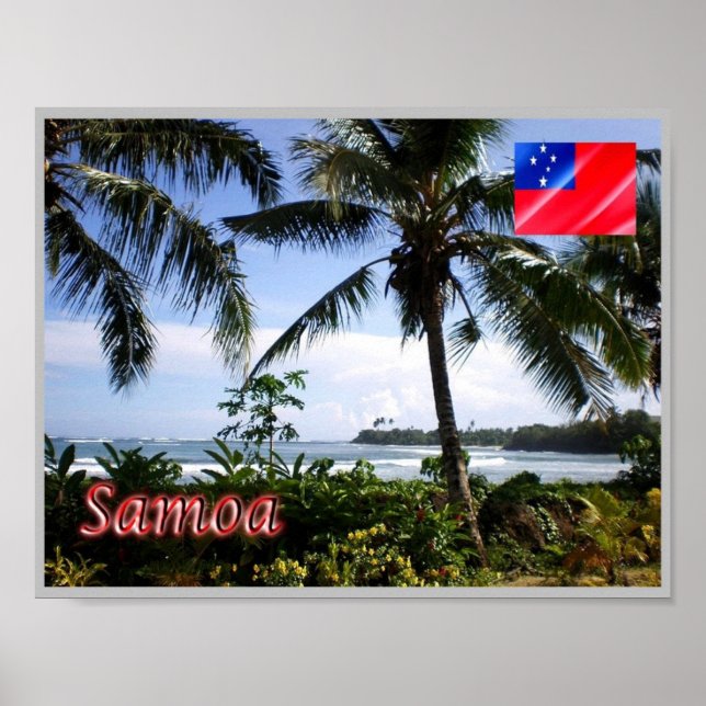 Poster Samoa - Linha Costeira - Panorama - (Frente)
