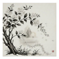 Sampaguita — Flor Nacional das Filipinas Sumi-e