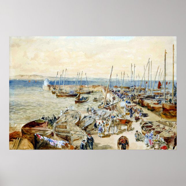 Poster Samuel Bough Newhaven Harbor em Firth of Forth (Frente)