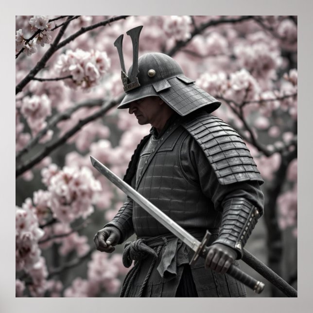 Poster Samurai antigo - Um tributo ao carvão ao Guerreiro (Frente)