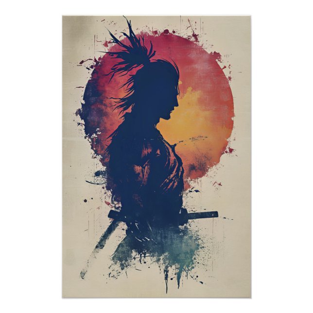 Pôster Samurai at Sunset (Frente)