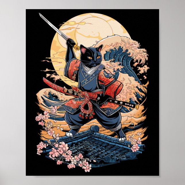 Poster Samurai Cat Ninja (Frente)