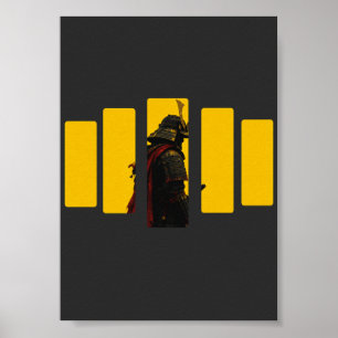 Poster Samurai Cibernético Guerreiro Japonês Arte Bushido