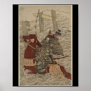 Poster Samurai em Armor, em Cavalo com Arco e Setas