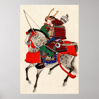Pôster Samurai em Horseback 1878