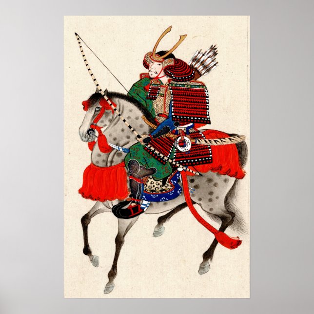 Pôster Samurai em Horseback 1878 (Frente)