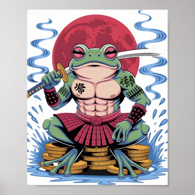 Poster Samurai Frog Warrior art (Frente)