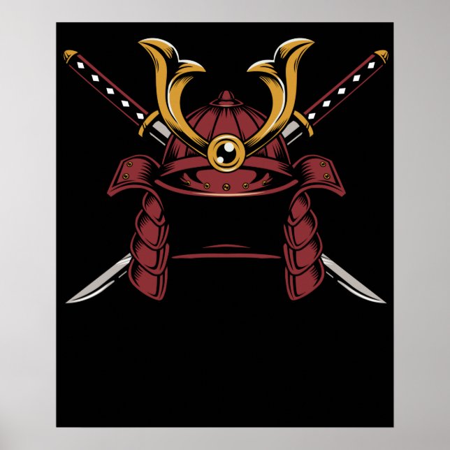 Poster Samurai Helmet Japonês Samurai Warrior (Frente)