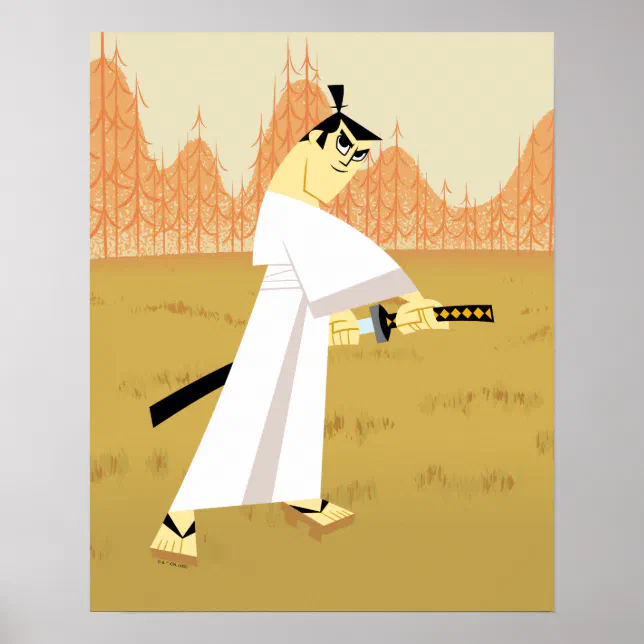 Poster Samurai Jack Drawing Sword | Zazzle Brasil