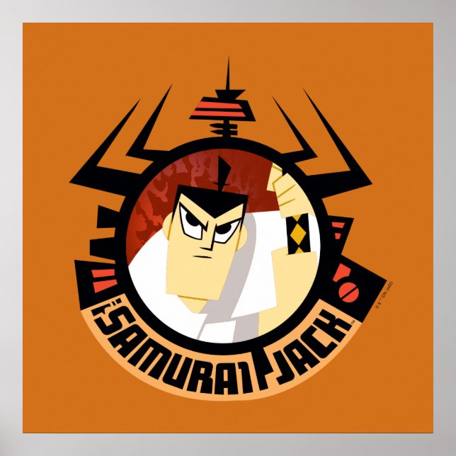 Poster Samurai Jack No Quadro Futurístico De Aku (Frente)