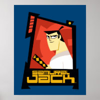 Samurai Jack Sorria Gráfico de Quadro Futurístico