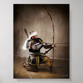 Poster Samurai japonês em Armadura com Arco