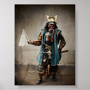 Poster Samurai japonês no comandante Armor