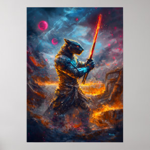 Poster Samurai Pantera Cósmica – Mestre da Lâmina Celesti