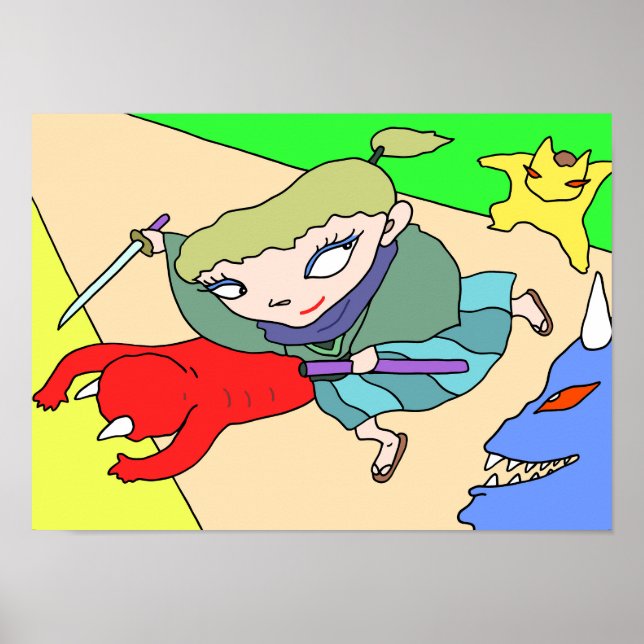 Poster Samurai Pop e Demônios Coloridos. (Frente)