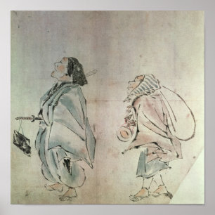 Poster Samurai que está sendo seguido por um empregado
