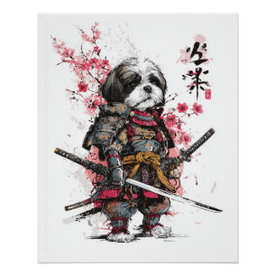 Pôster Samurai Shih Tzu � Cão Guerreiro Épico