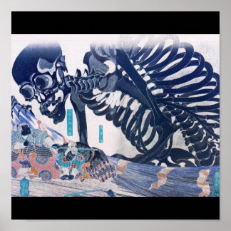Pôster Samurai, Skeleton Painting por volta de 1800