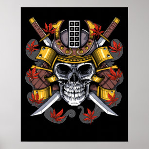 Poster Samurai Skull