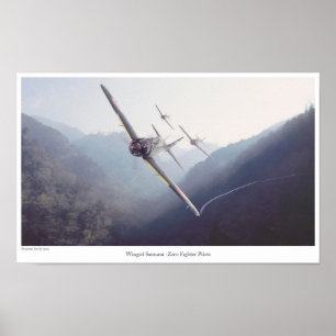 Poster "samurai voado da arte da aviação - lutad