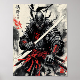 Poster Samurais escuros dos mortos-vivos