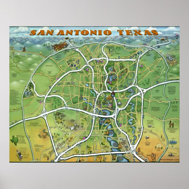 Pôster San Antonio Texas (Frente)