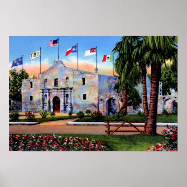 Pôster San Antonio Texas Alamo (Frente)