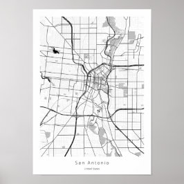 Poster San Antonio Texas Minimal Modern Street City Map