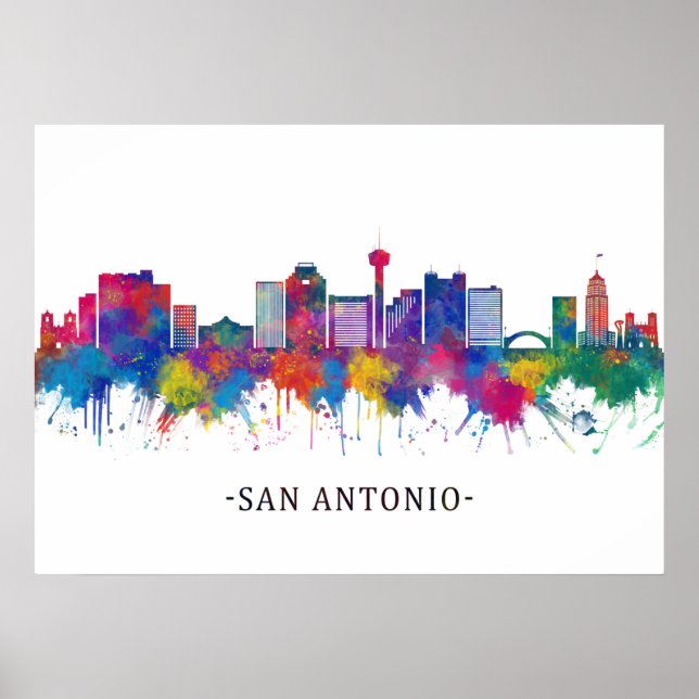 Poster San Antonio Texas Skyline (Frente)