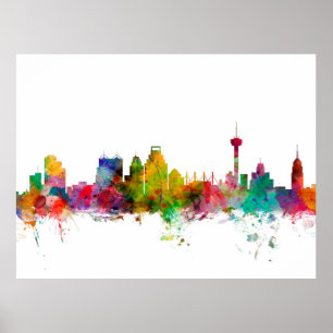 Poster San Antonio Texas Skyline