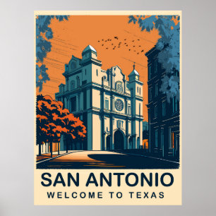 Poster San Antonio, Texas, Viagem