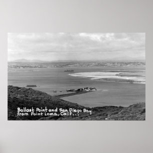 Pôster San Diego, CA View of Ballast Point and Bay