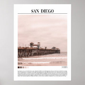 Poster San Diego California Minimalist Wart