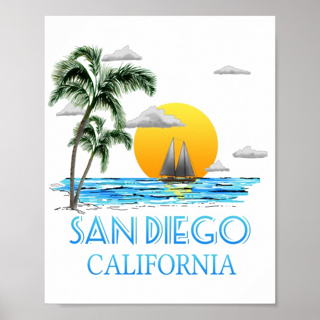 Poster San Diego California Sailing (Frente)