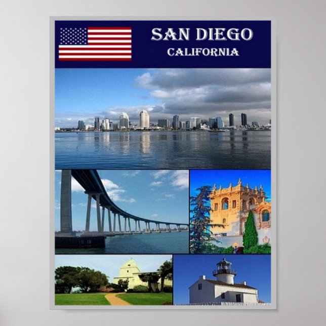 Poster San Diego - Mosaico - Estados Unidos - (Frente)