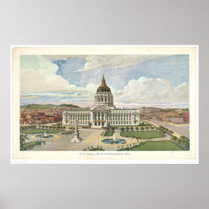 Poster San Francisco, CA. Câmara municipal (0286A)