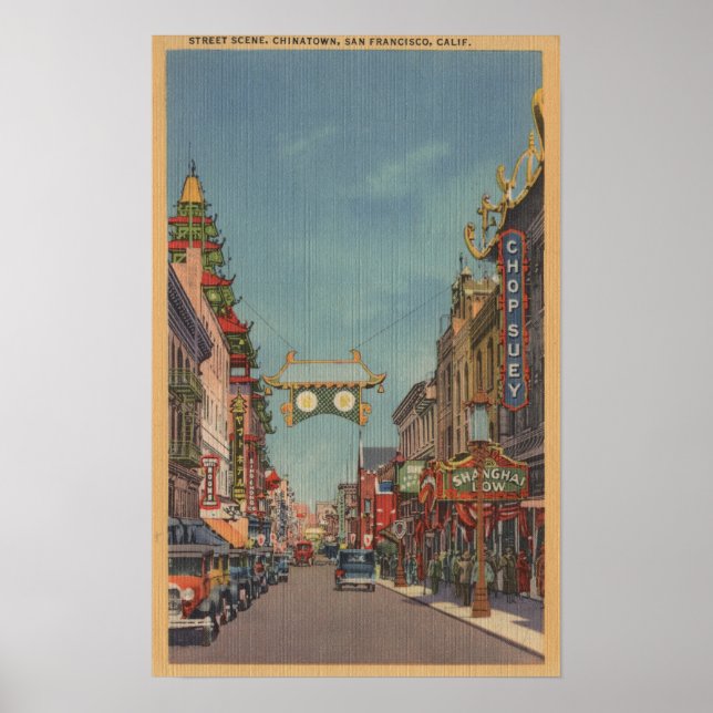 Poster San Francisco, CAStreet Scene of Chinatown (Frente)