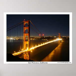 Pôster San Francisco golden gate bridge na noite