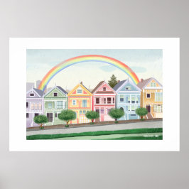 Poster San Francisco Pastel pintou damas de grande Impres