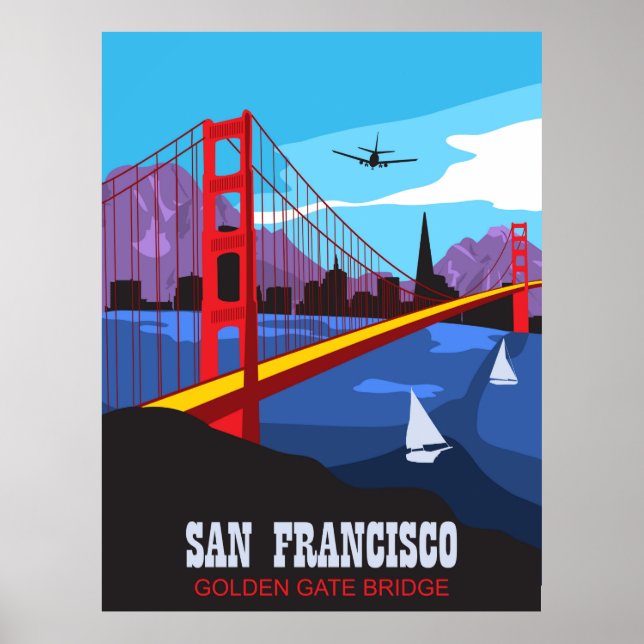 Poster San Francisco, ponte Ouro Gate (Frente)