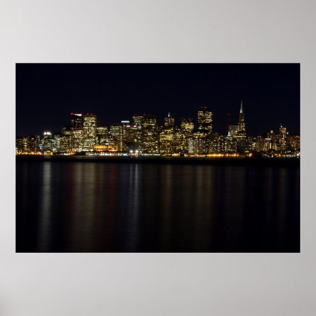 Poster San Francisco Skyline na Night Wall Art (Frente)